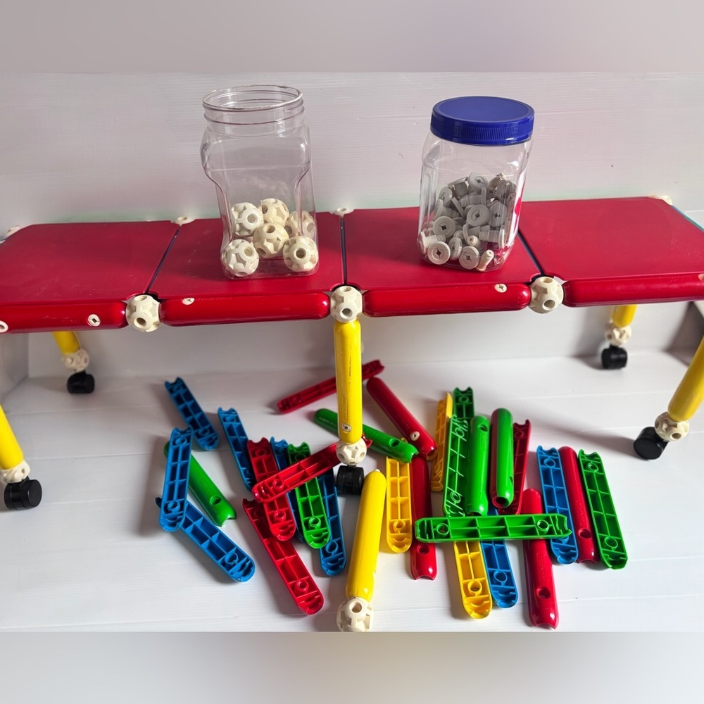 ABERO JOINARY Vintage Building Set Rods Balls Wheels
